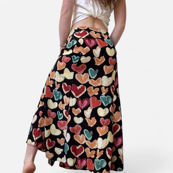 Vintage button up maxi skirt with heart pattern - Picture 2 of 8